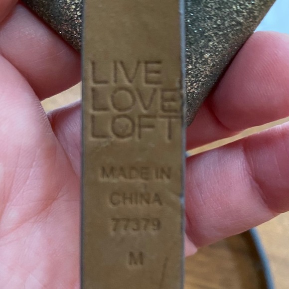 Loft skinny belt with bow golden metallic flirty fun size M - Picture 3 of 3